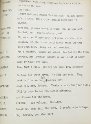 Original 1940 Radio Script for “Let the Hurricane Roar” Presented by the Helen Hayes Theatre