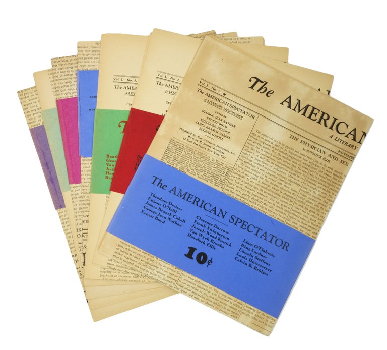 Item #48 The American Spectator (Volume 1, Nos. 1–7). George Jean Nathan, Sherwood Anderson, John Lehman, Charles Angoff, James Branch Cabell, Theodore Dreiser, Ernest Boyd, Eugene O’Neill.