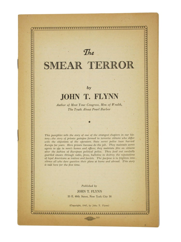 Item #51 The Smear Terror. John T. Flynn.