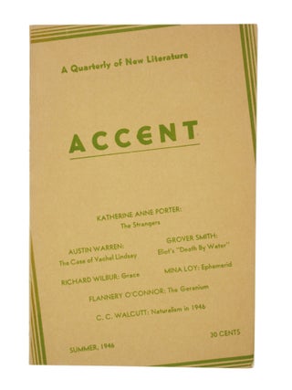 Item #53 “The Geranium” in Accent (Volume 6, No. 4, Summer 1946). Flannery O’Connor,...