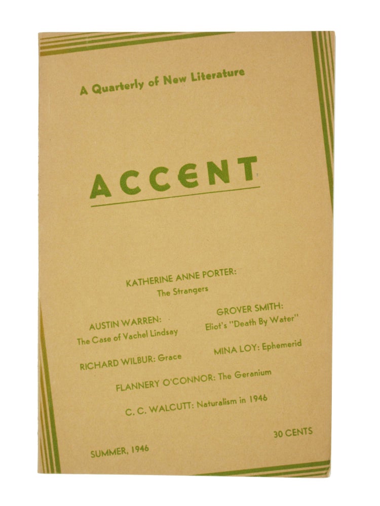 Item #53 “The Geranium” in Accent (Volume 6, No. 4, Summer 1946). Flannery O’Connor, Katherine Anne Porter.